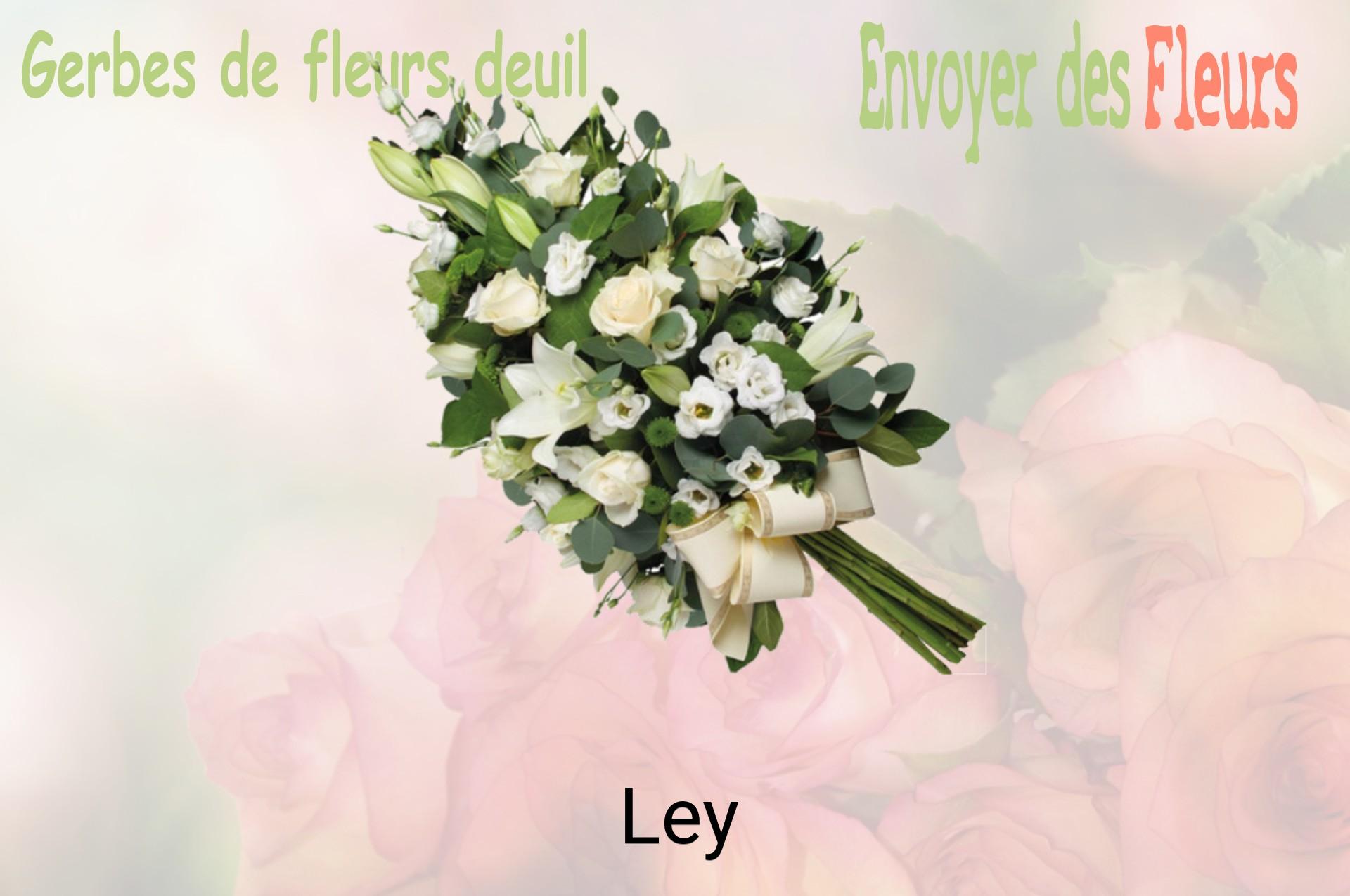 Gerbe de fleurs de deuil livrée à Ley